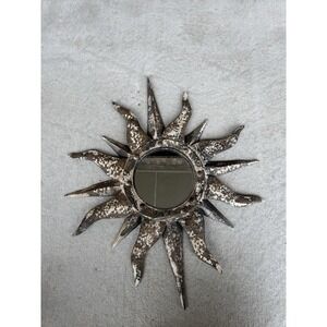 Vintage Y2k Metal Celestial Sunburst Mirror Candle Holder Bohemian 22" Tall!